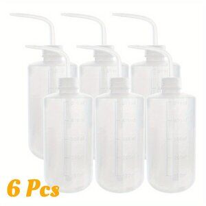 6-piece set of 500ml (17oz) plastic wash bottles